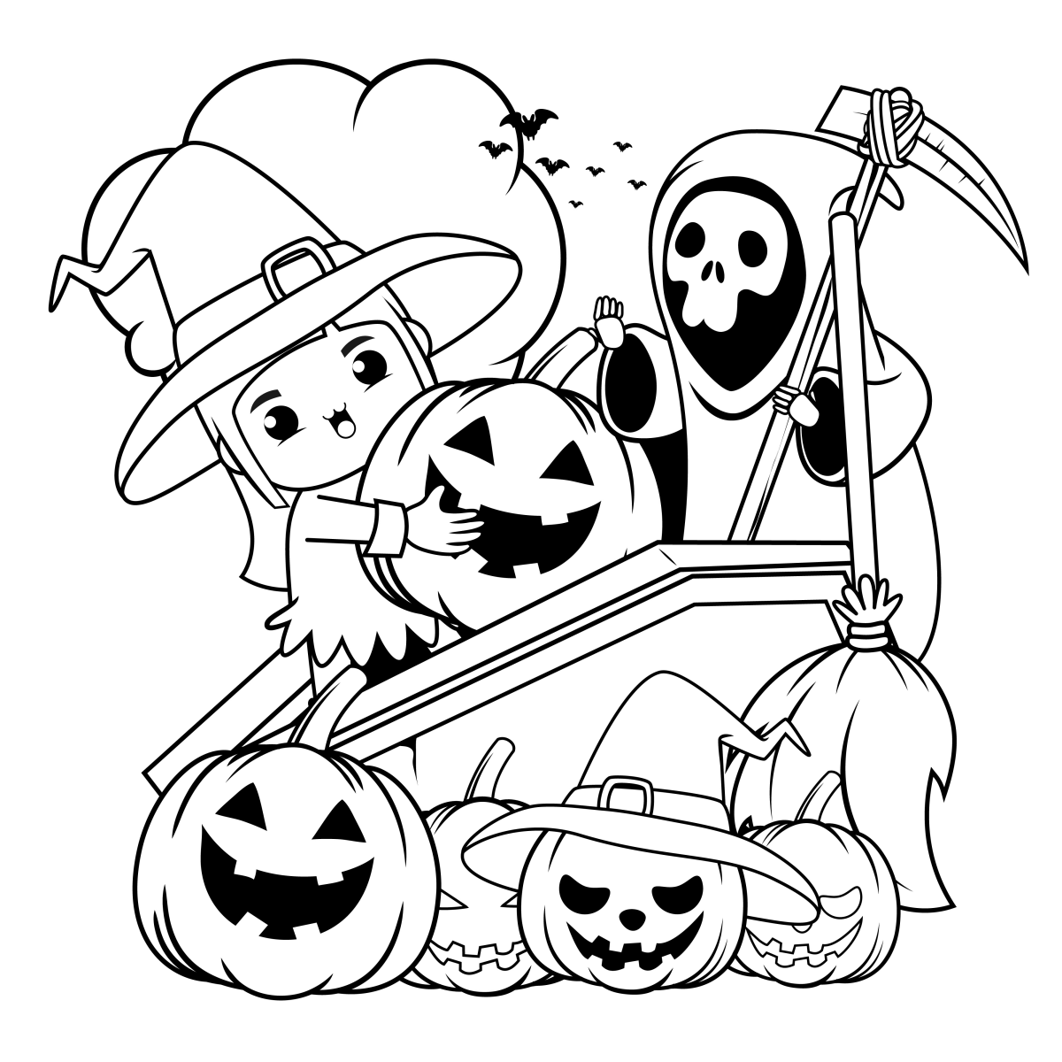 Bruxas e Abóboras Encantadas no Halloween