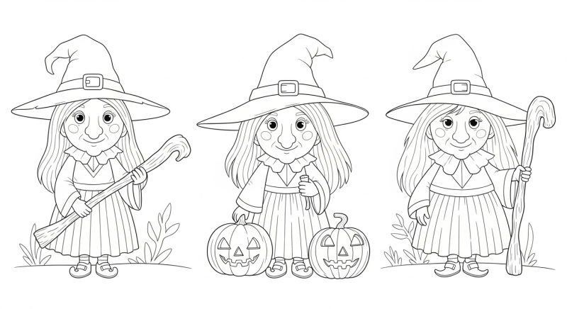 Prepare-se para Colorir as Bruxinhas de Halloween