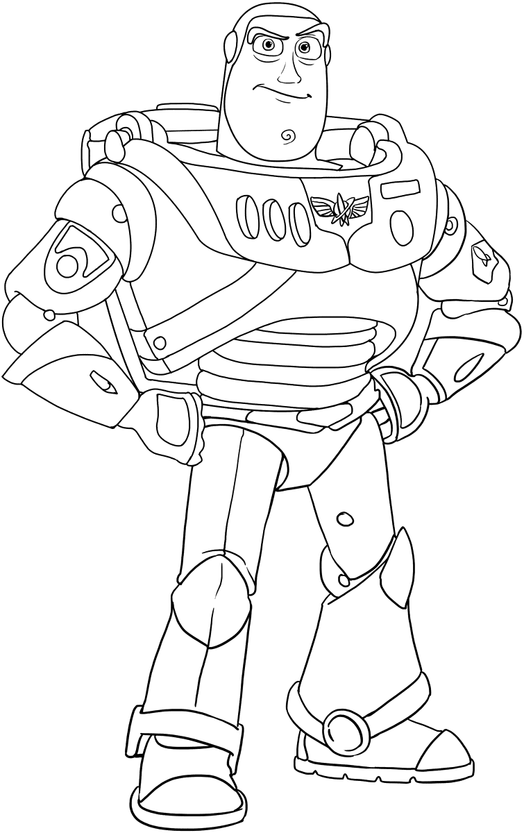 Buzz Lightyear em posição de patrulheiro para colorir