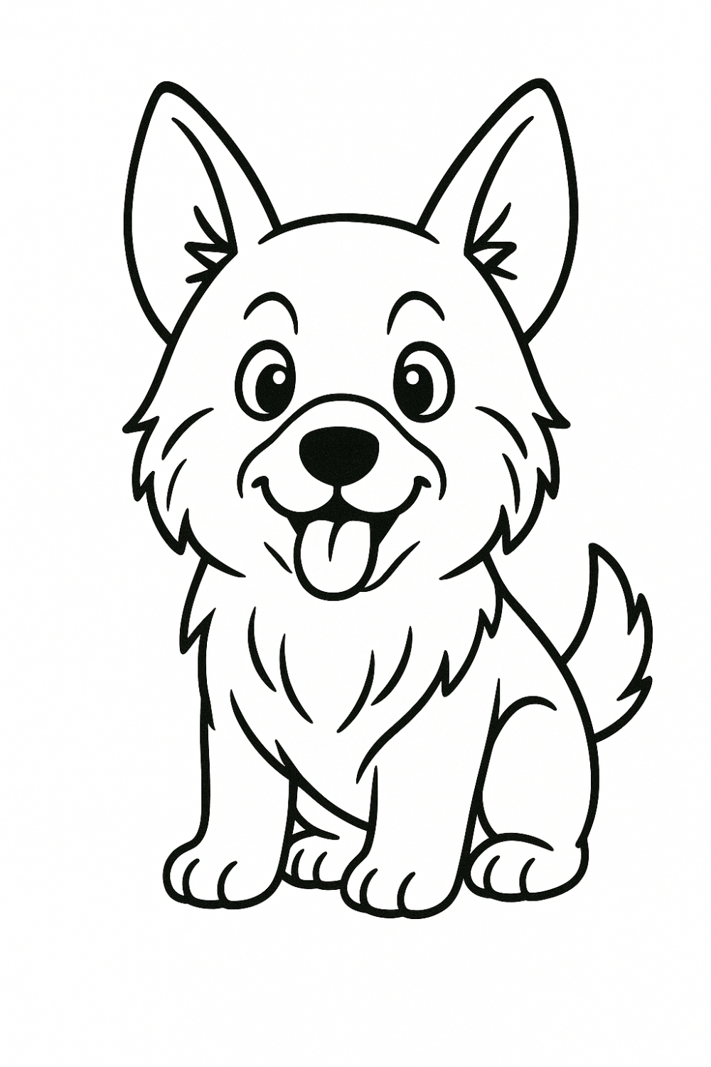 Cachorrinho Encantador em Preto e Branco