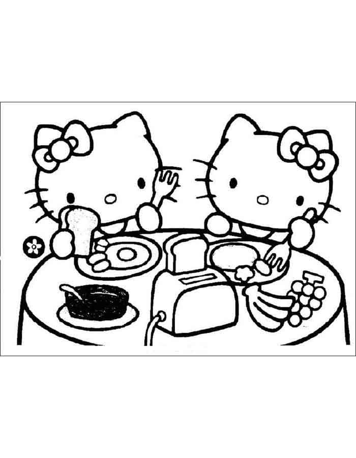 Café da Manhã com Hello Kitty: Um Banquete para Colorir