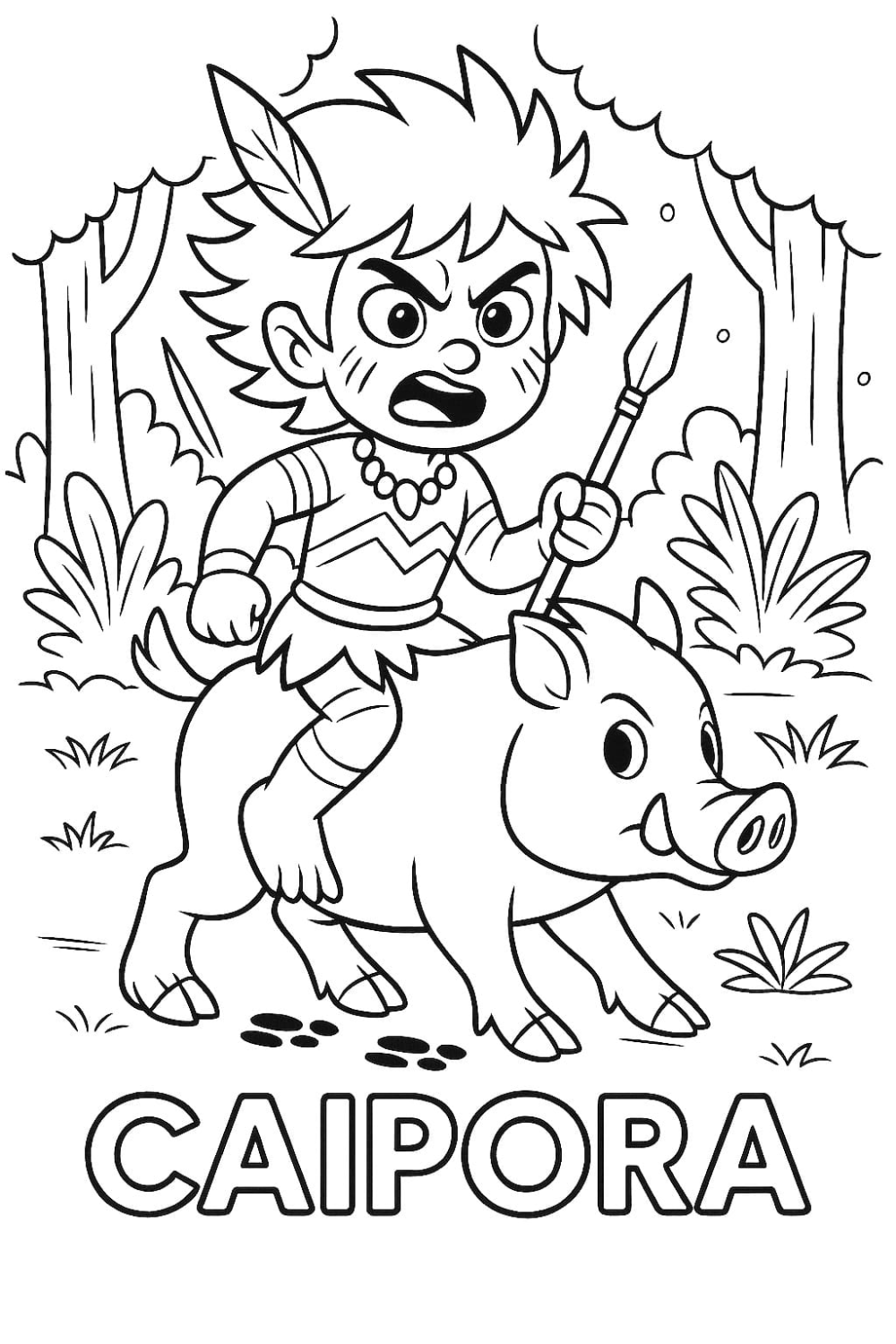 Caipora: Guardião da Floresta em Ação