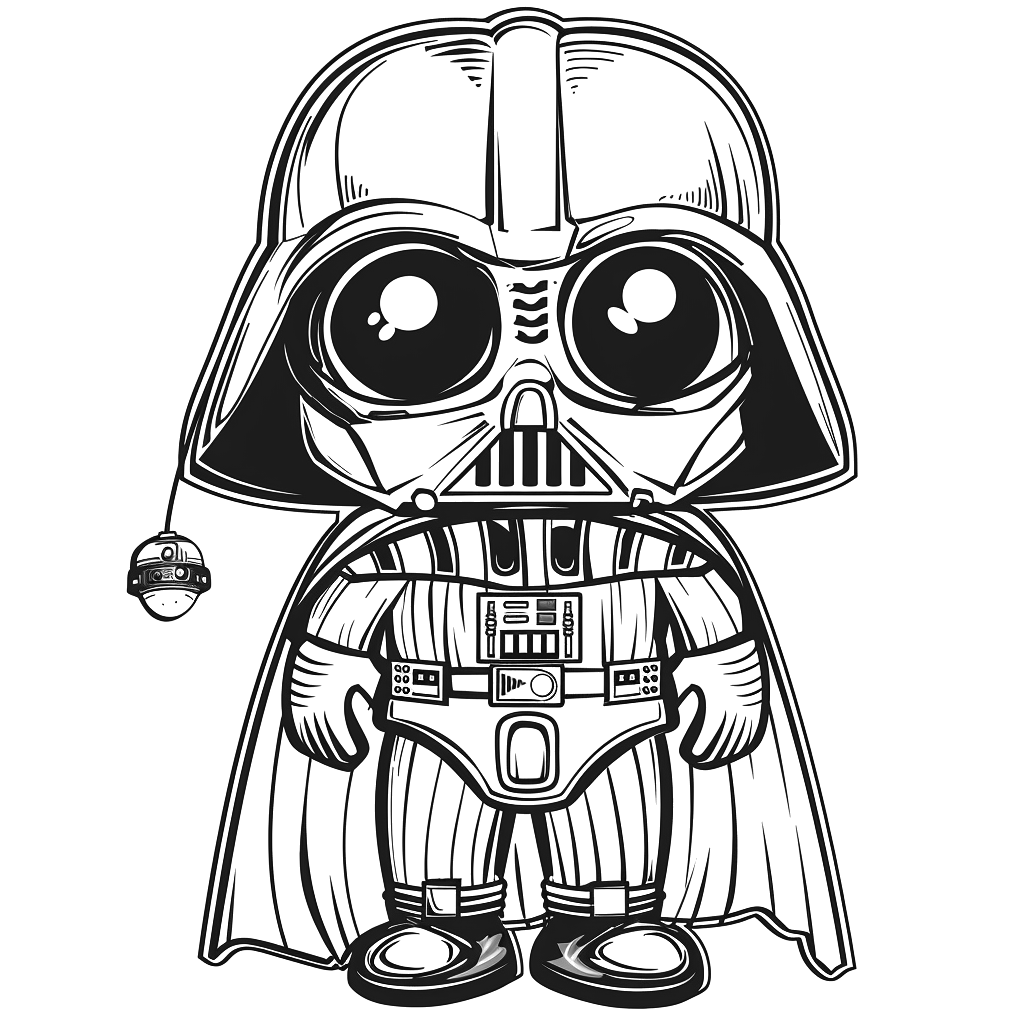 Capacete do Darth Vader em close para colorir