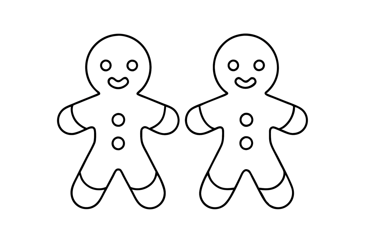 Casal de bonequinhos de gengibre para colorir