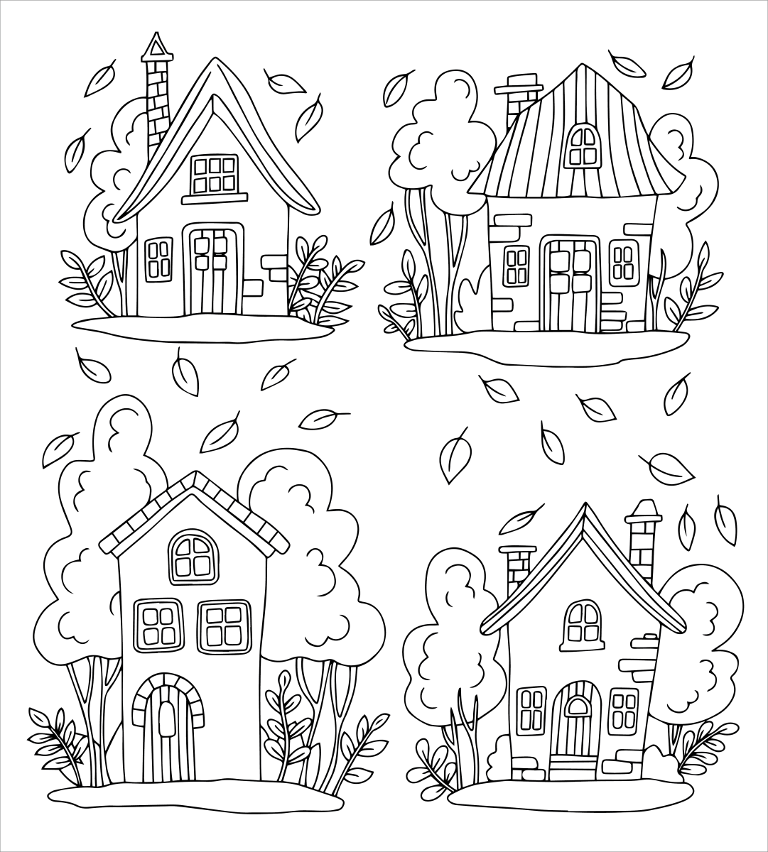 Casas Encantadas para Colorir