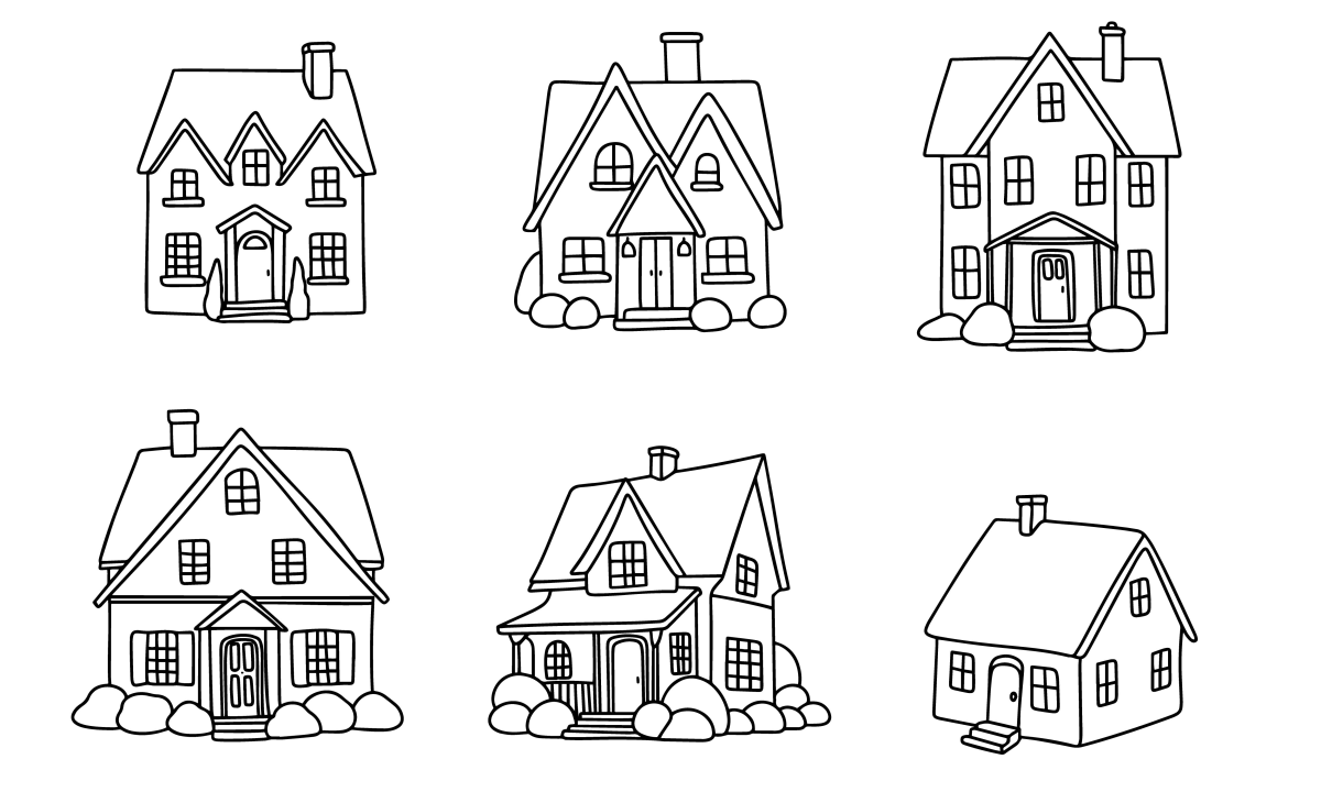 Casas Encantadas para Colorir