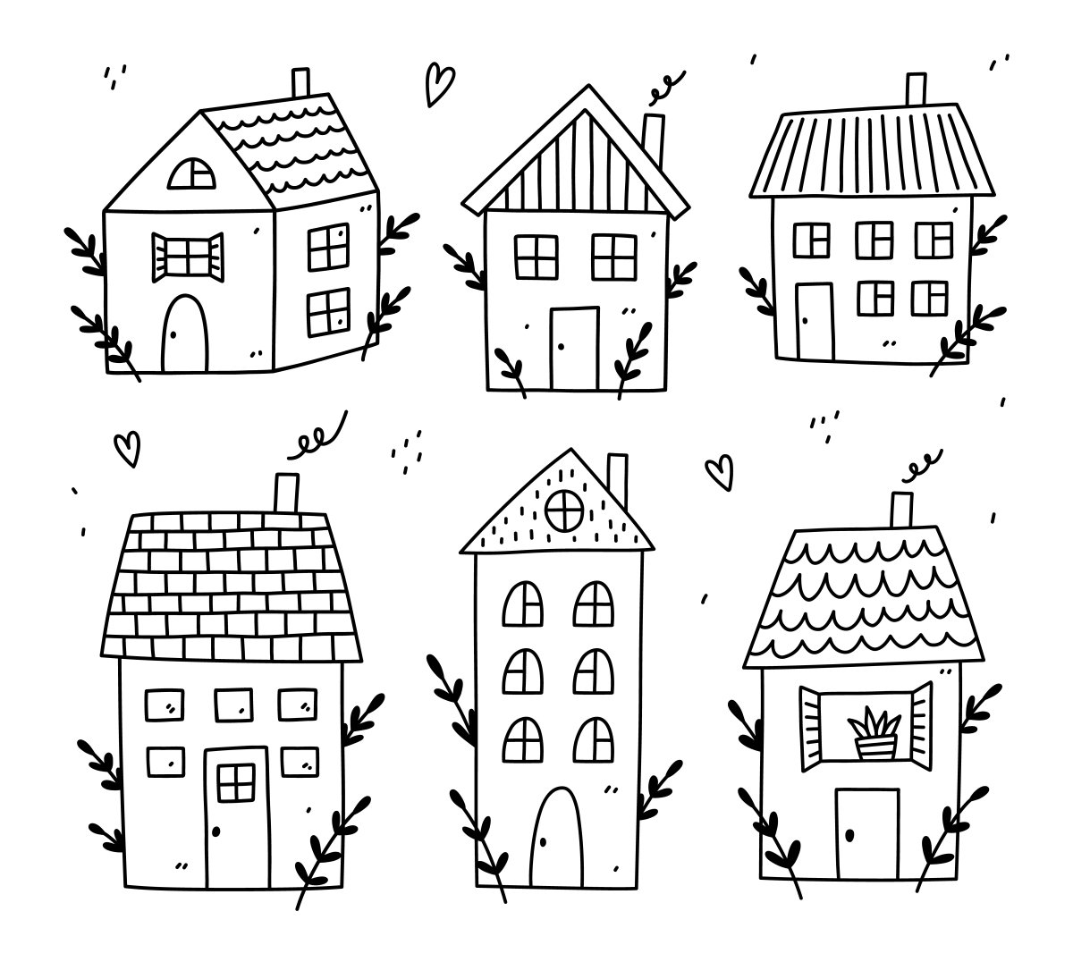 Casas Encantadoras para Colorir