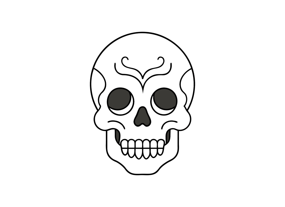 Caveira simples para colorir