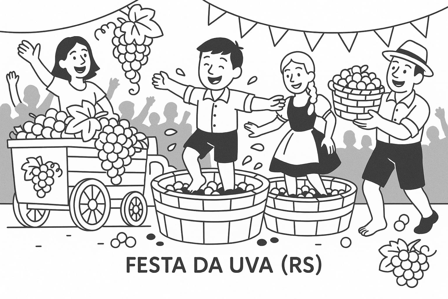 Celebração Animada na Festa da Uva