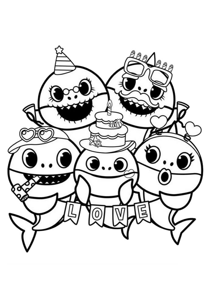 Celebração com Família Baby Shark