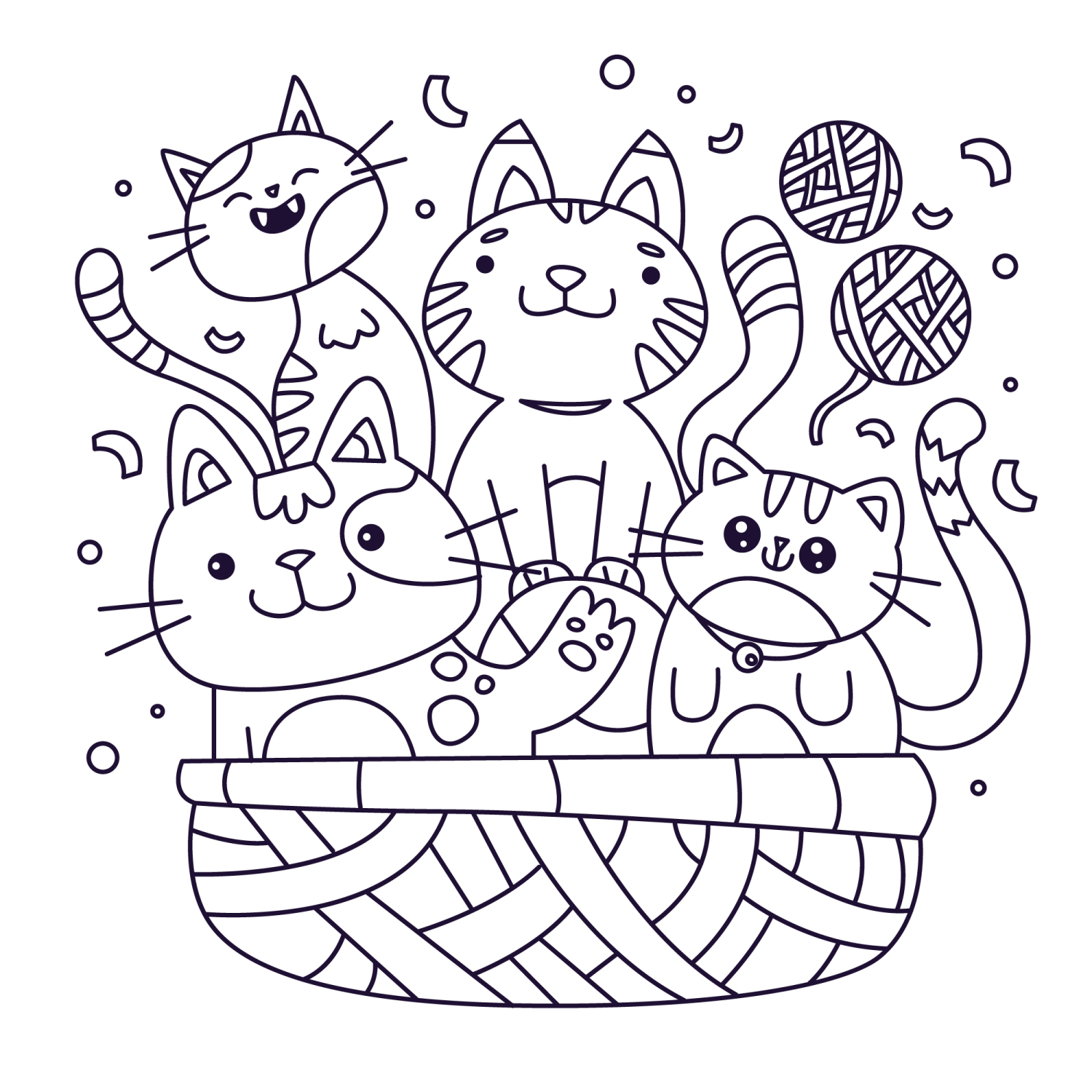 Cesta de Felinos Felizes