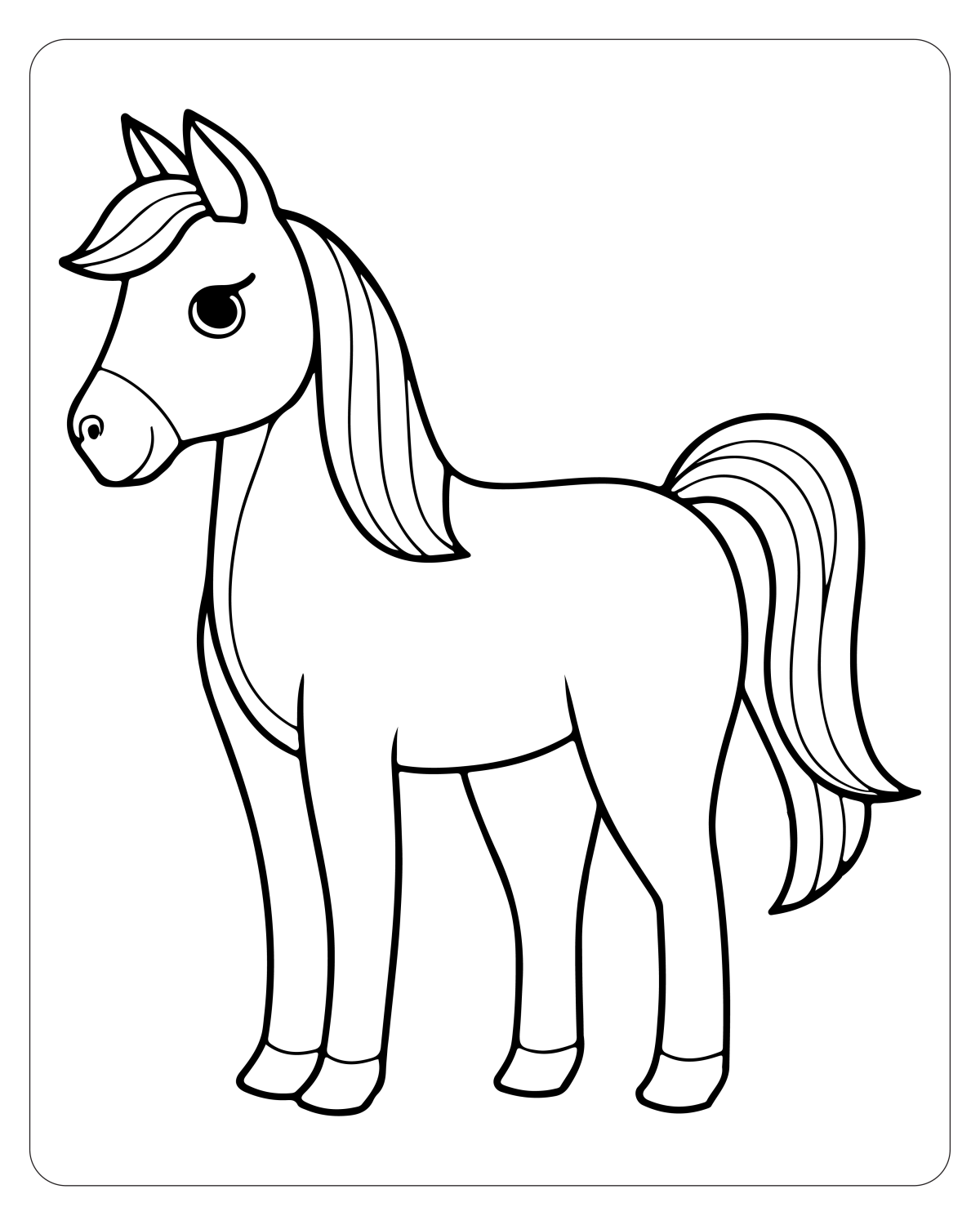 Charmoso Pônei para Colorir