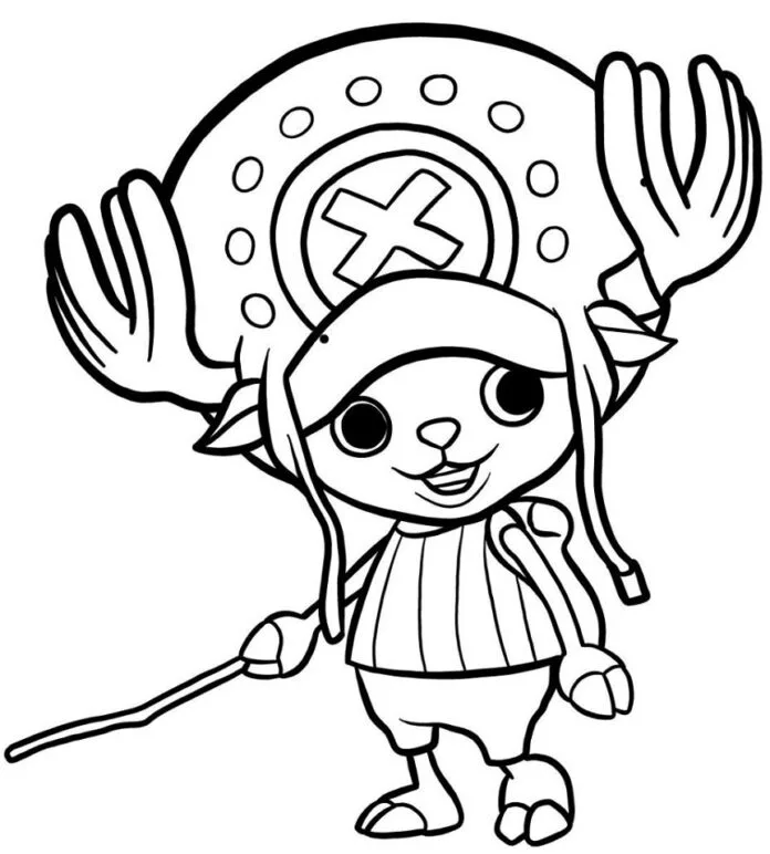 Chopper com sua bengala para colorir
