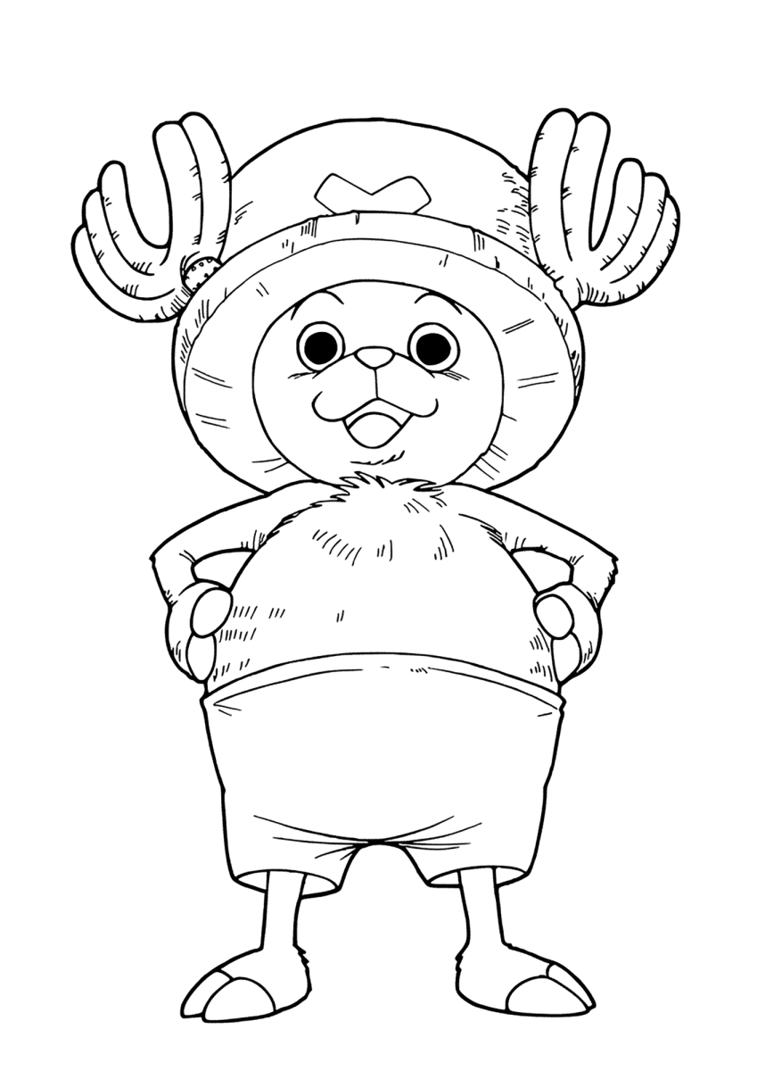 Chopper de pé com seu chapéu rosa para colorir