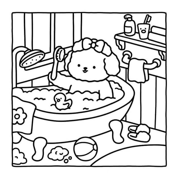 Cinnamoroll Relaxando na Banheira