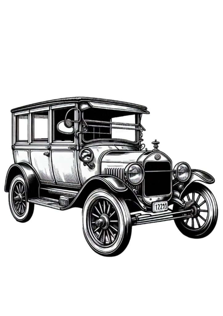 Clássico Ford Modelo T em Detalhes Vintage