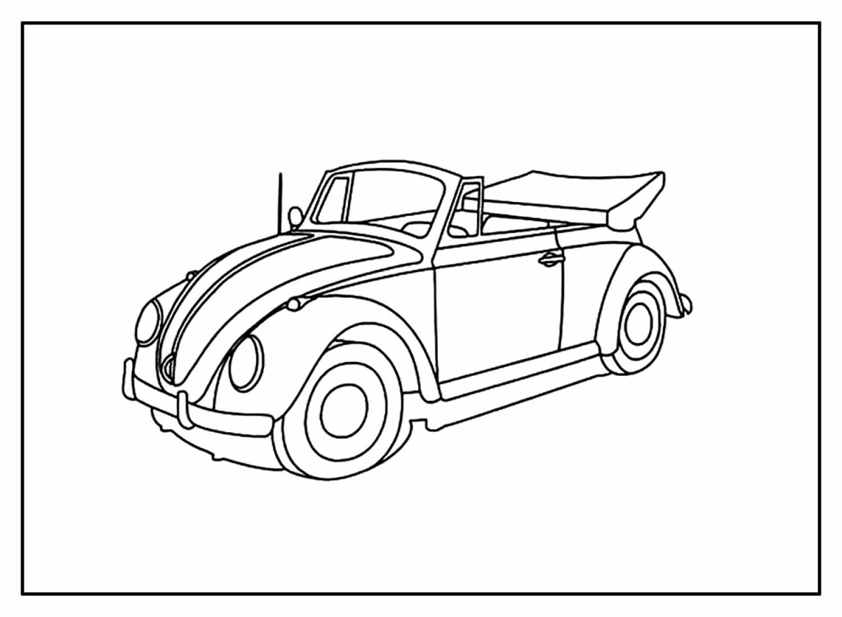 Clássico Fusca Conversível para Colorir
