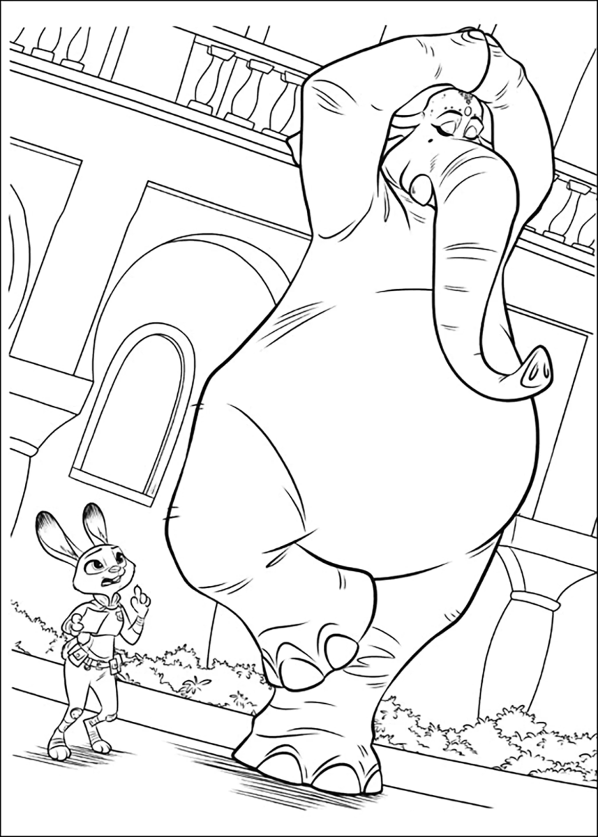 Clawhauser comendo rosquinha para colorir