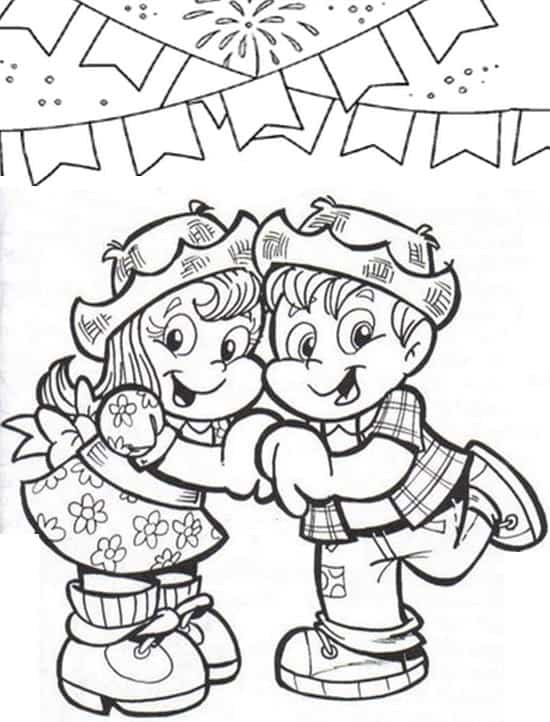 Colorindo a Festa Junina com Personagens Alegres