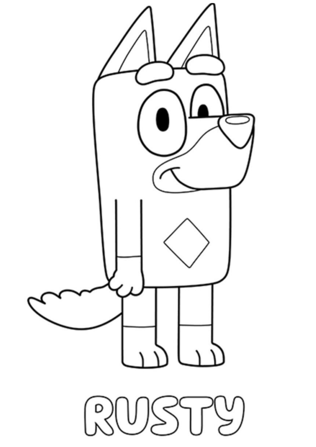 Colorindo Aventuras com Rusty de Bluey