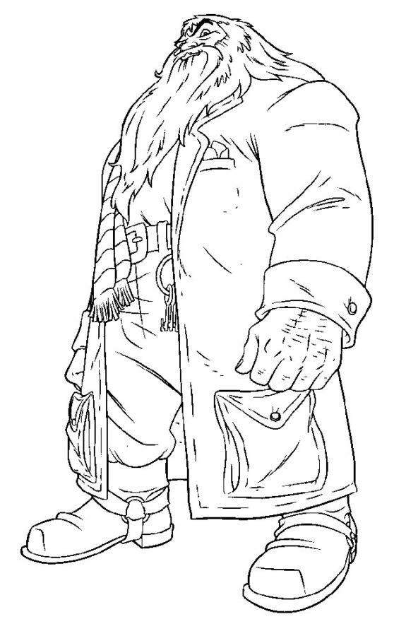Colorindo Hagrid, o Guardião das Chaves de Hogwarts