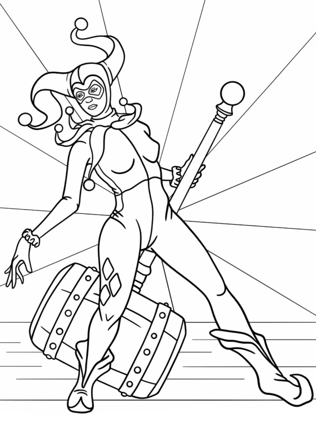 Colorindo Harley Quinn e Seu Icônico Martelo