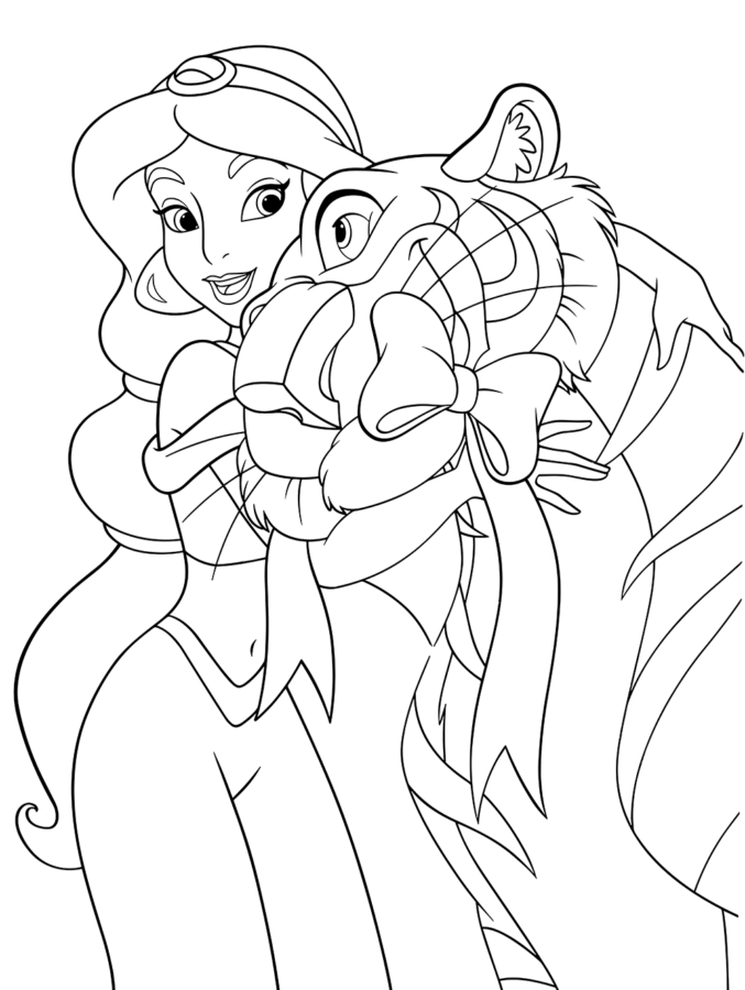 Colorindo a Magia de Jasmine e seu Tigre