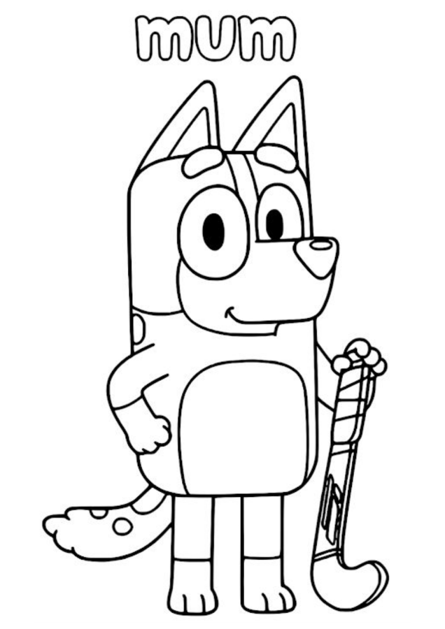 Colorindo a Mamãe de Bluey em Ação