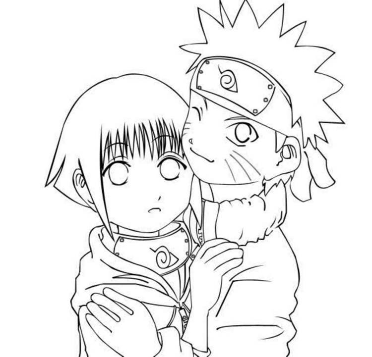 Colorindo Naruto e Hinata