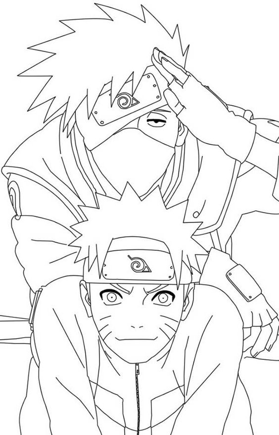 Colorindo Naruto e Kakashi: Aventura Ninja