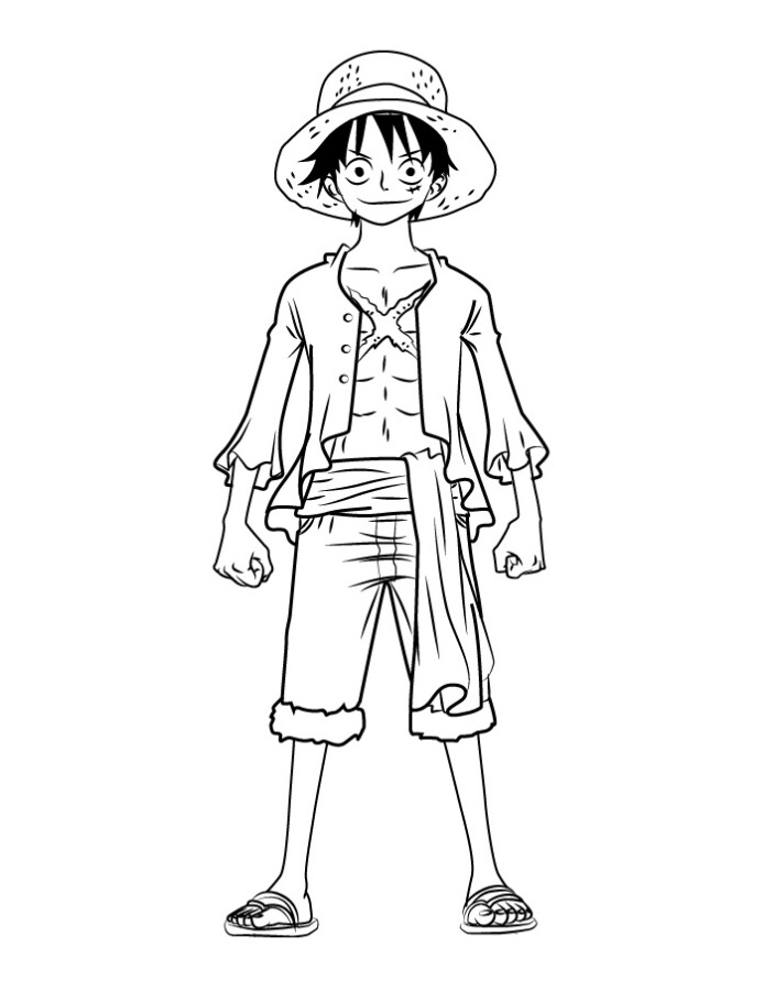 Colorindo o Capitão Luffy