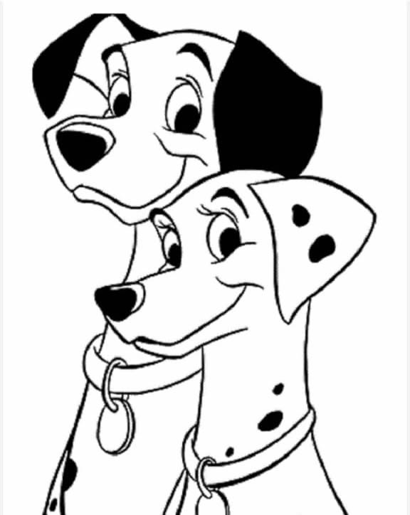 Colorindo Pongo e Perdita: Uma Dupla Dálmata Icônica
