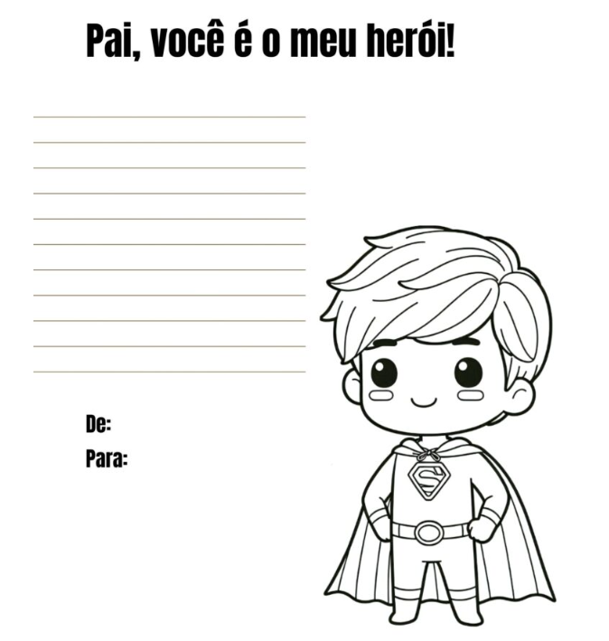 Colorindo o Super Pai