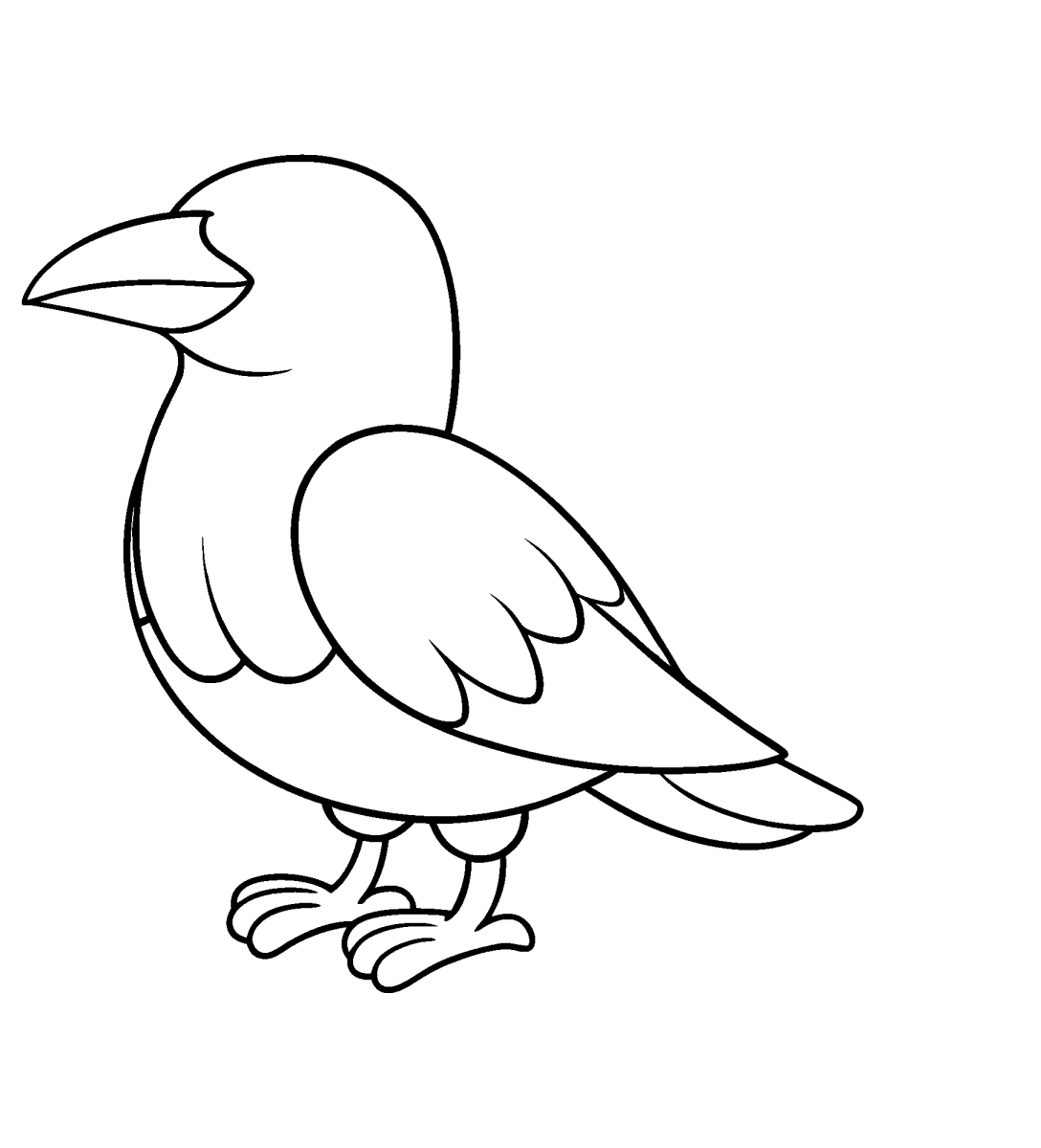 Corvo caminhando de perfil para colorir
