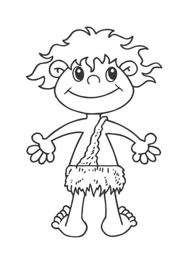 Curupira pequenininho para os menores para colorir