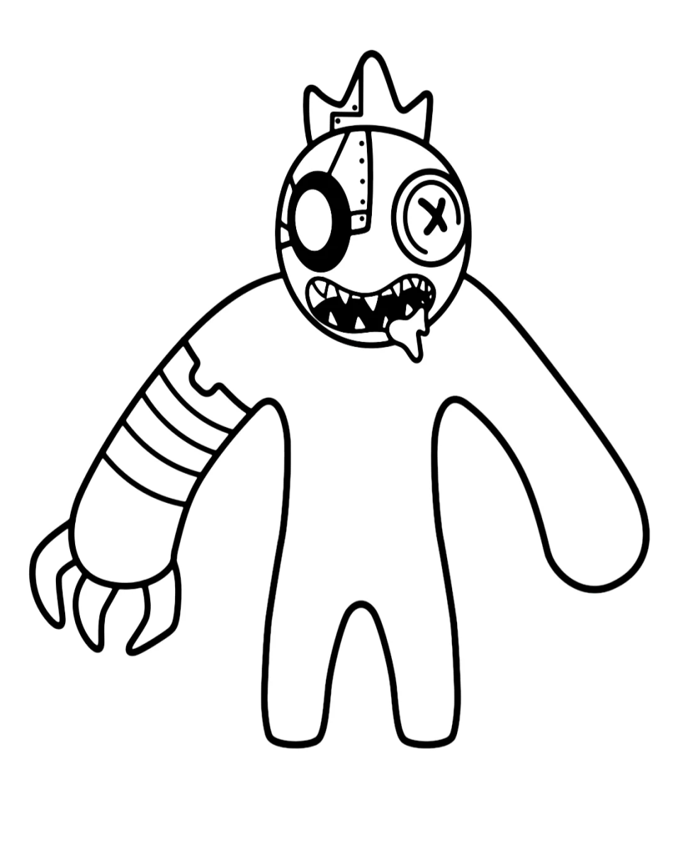 Cyan com o chapéu pontudo para colorir