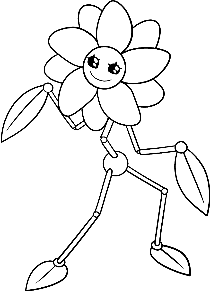 Daisy, a flor sorridente da Playtime para colorir