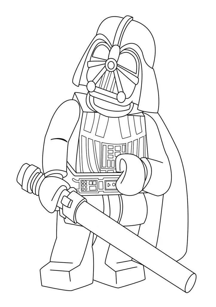 Darth Vader em versão Lego para colorir
