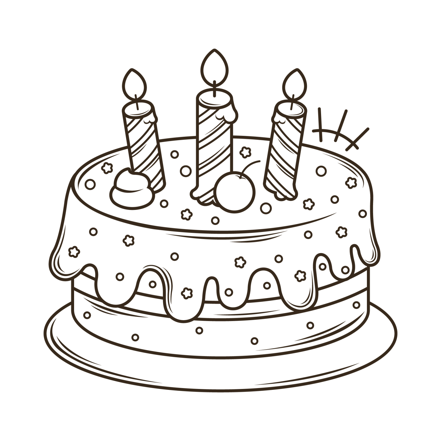Delicioso Bolo de Aniversário para Colorir