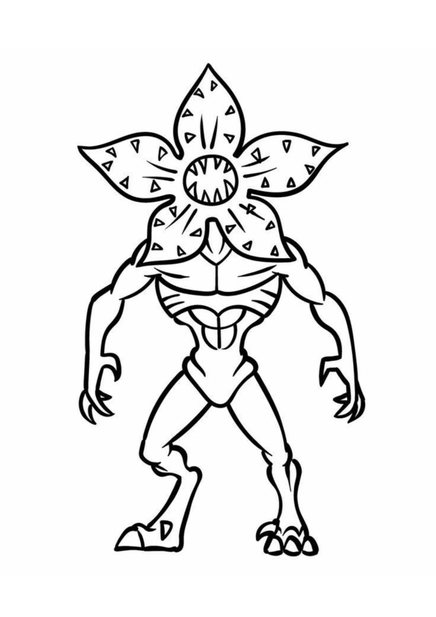 Demogorgon de boca aberta para colorir