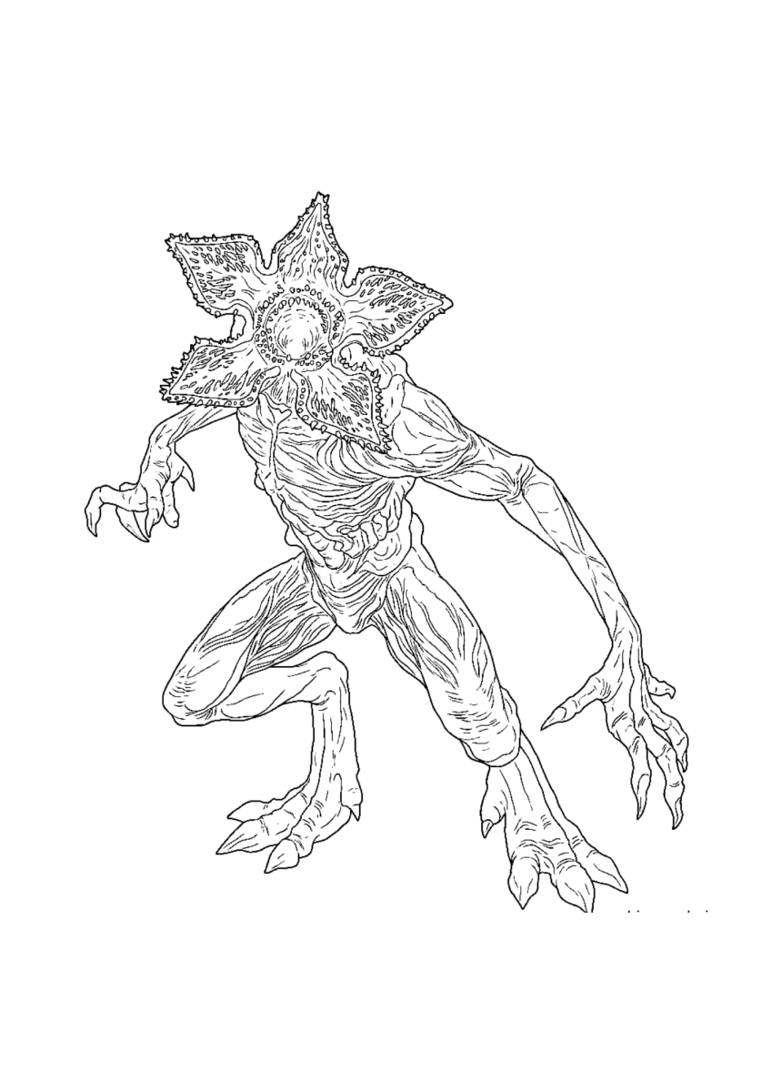 Demogorgon de corpo inteiro para colorir