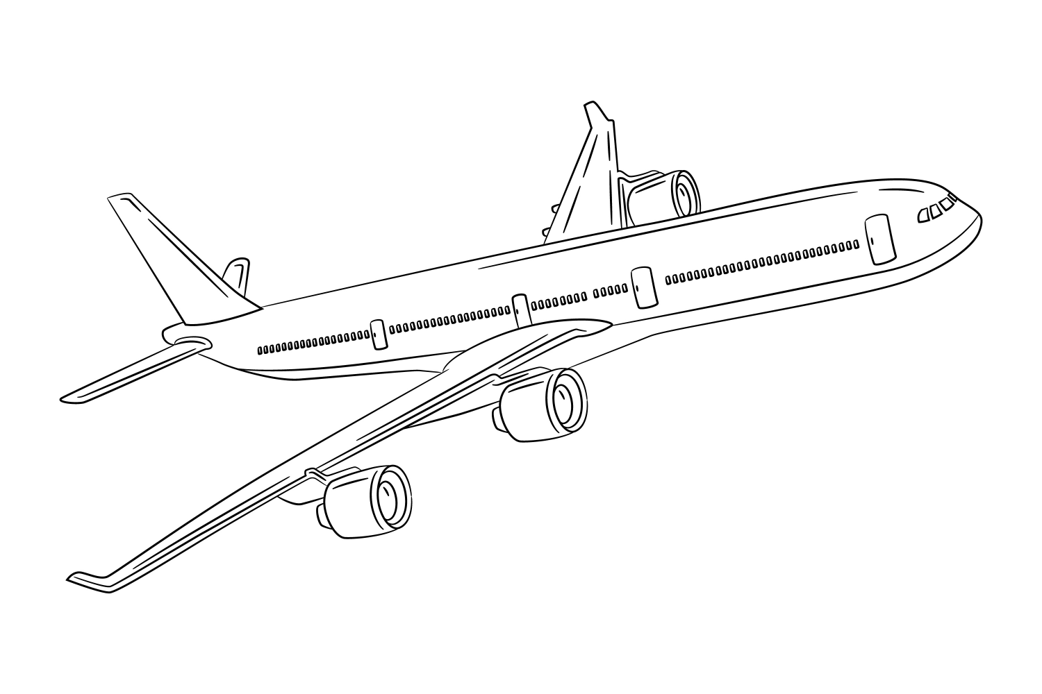 Desenho de Avião Pronto para Decolar