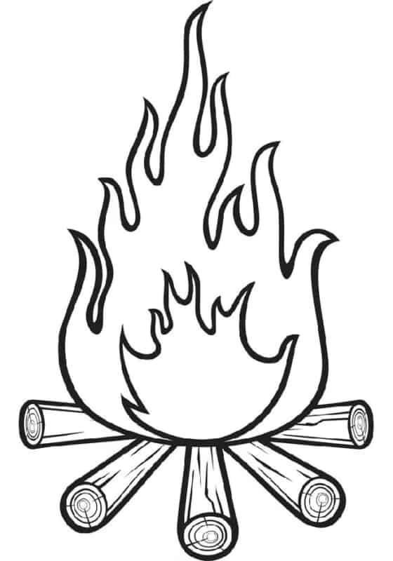 Desenho de uma Fogueira para Colorir