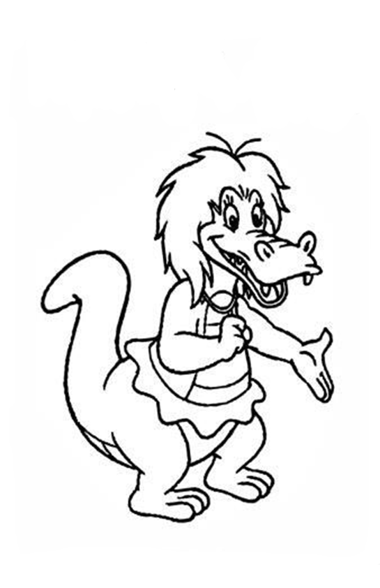 Desenho para Colorir: Crocodilo Elegante