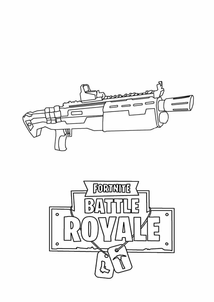 Destaque com o Logo Fortnite e Arma Customizável