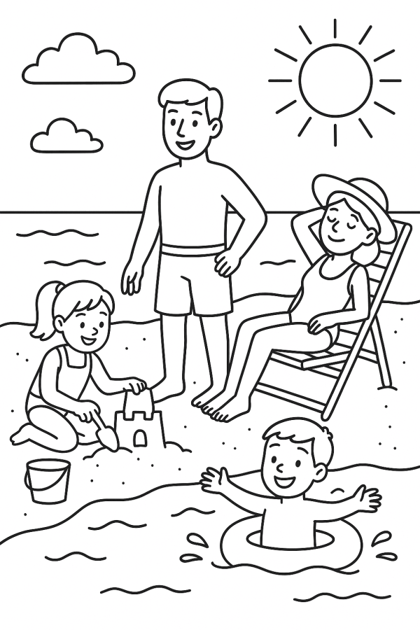 Dia de Sol em Família na Praia