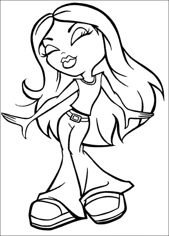 Divertida Bratz Pronta para Colorir