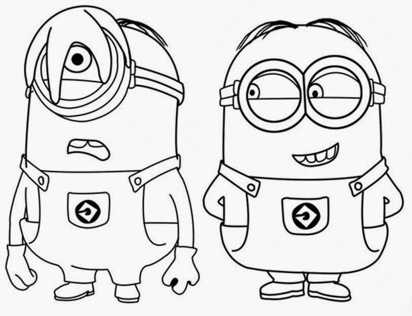 Divertida Dupla de Minions para Colorir