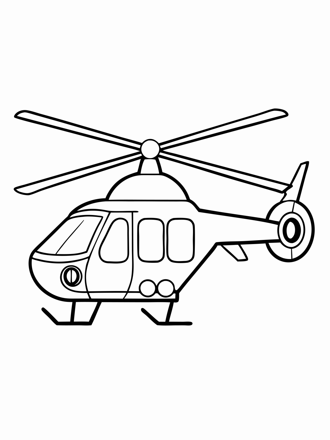 Divertido Helicóptero Pronto para Colorir