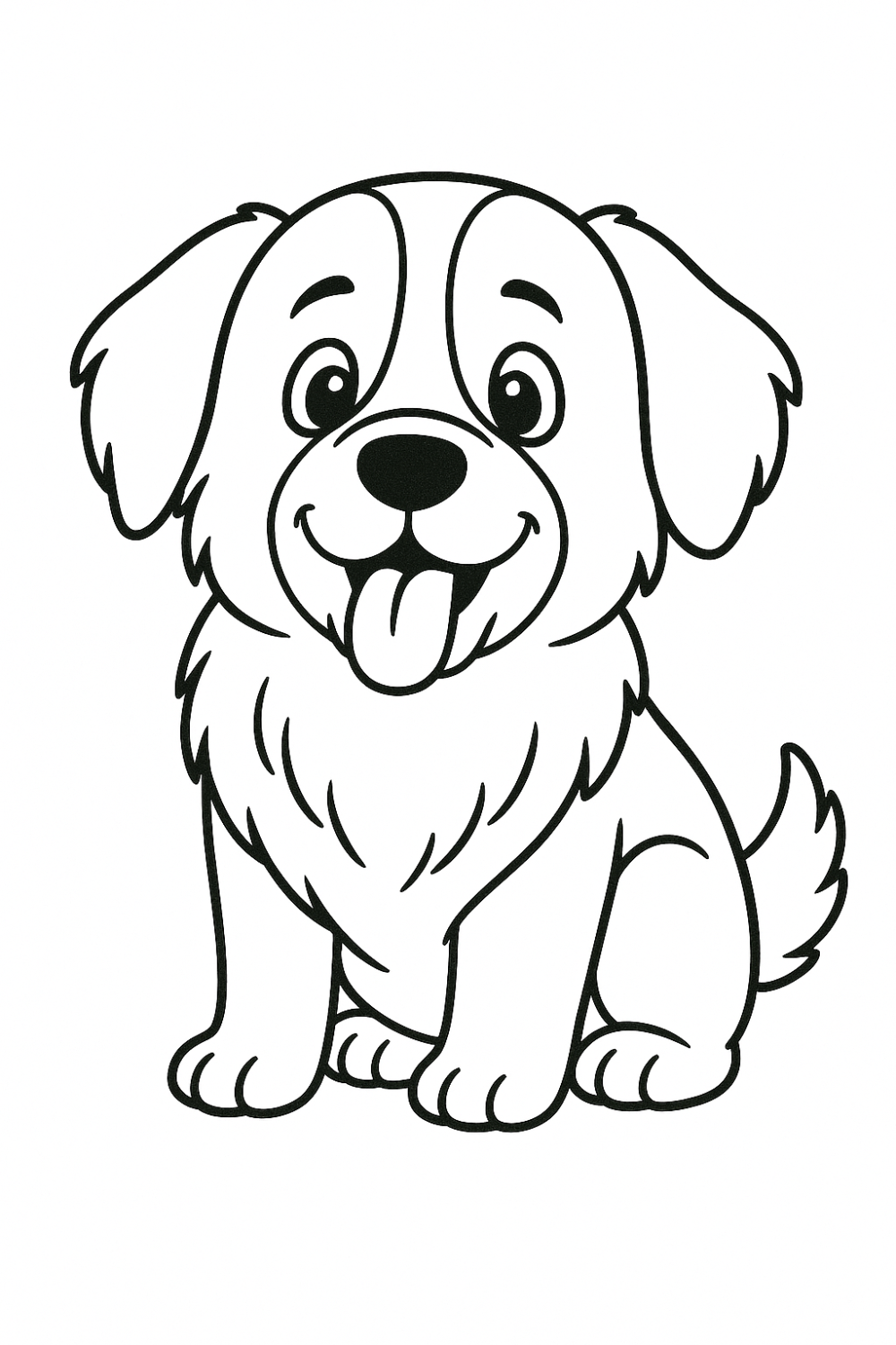 Doguinho Alegre Pronto para Colorir